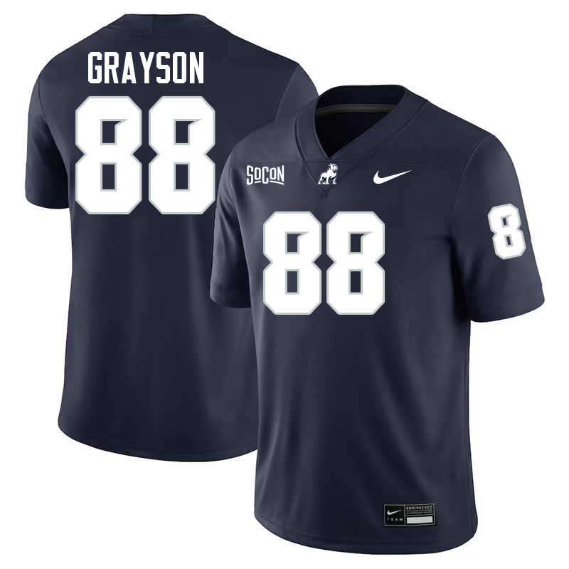 Samford Bulldogs #88 Donovan Grayson College Football Jerseys,Uniforms-Navy